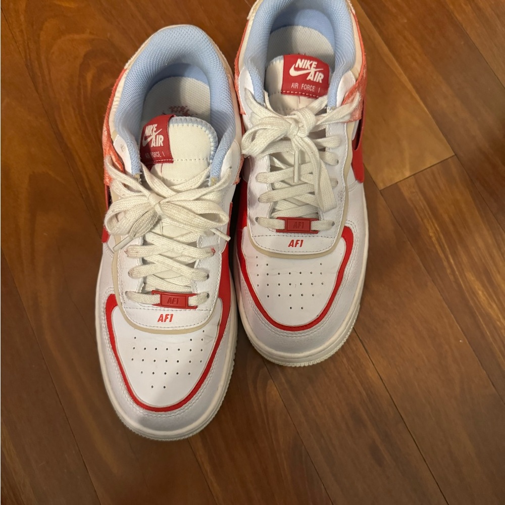 Nike Air Force 1 Low Shadow "Red Cracked Leather" sneakers